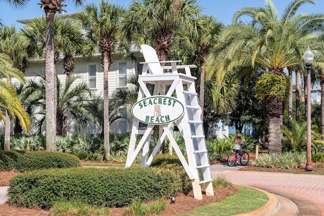 view of community sign