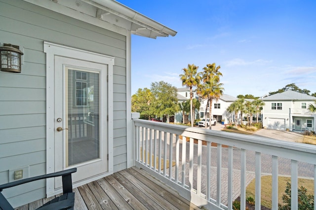 deck featuring a residential view