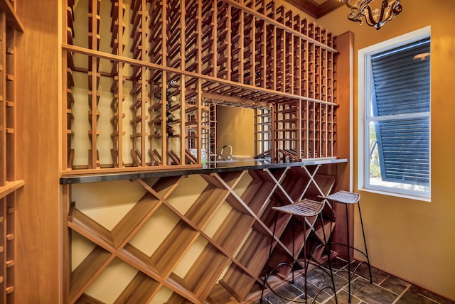 view of wine cellar