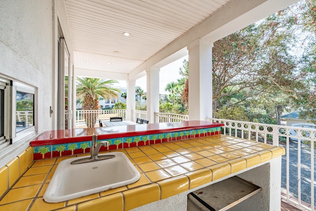 view of patio / terrace featuring sink