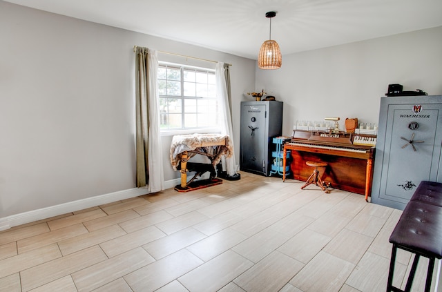 interior space featuring baseboards