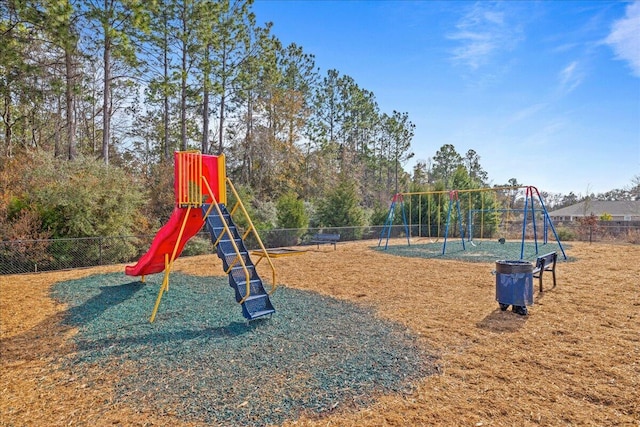 community play area featuring fence