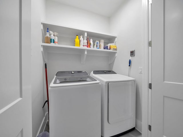 laundry area featuring washer and dryer