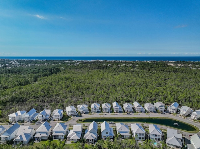 90 White Cottage Rd, Santa Rosa Beach, FL 32459 - birds eye view of property featuring a water view, a residential view, and a wooded view