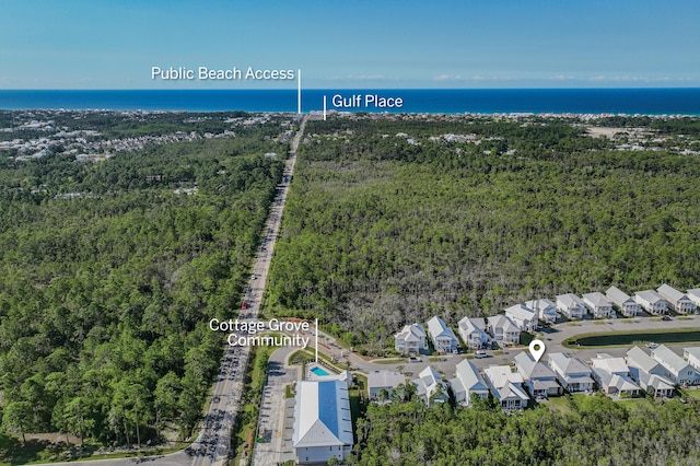 90 White Cottage Rd, Santa Rosa Beach, FL 32459 - drone / aerial view featuring a view of trees, a residential view, and a water view