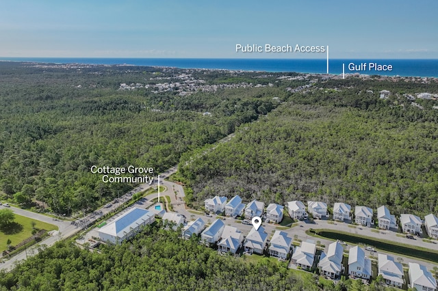 90 White Cottage Rd, Santa Rosa Beach, FL 32459 - birds eye view of property featuring a view of trees and a water view