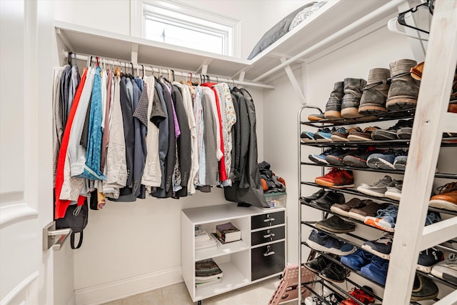 view of walk in closet