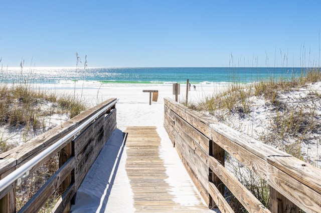 water view featuring a beach view