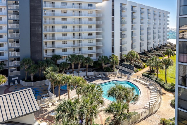 view of pool with a patio area