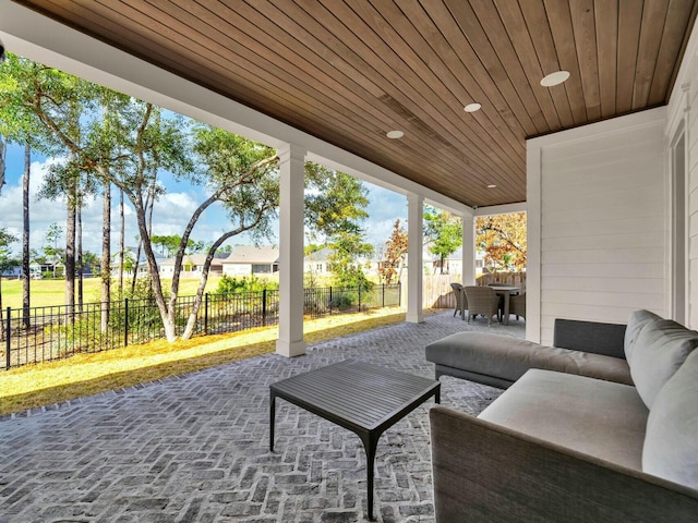 view of patio / terrace with an outdoor living space