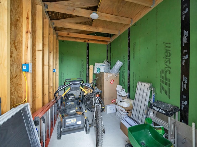 misc room with concrete flooring