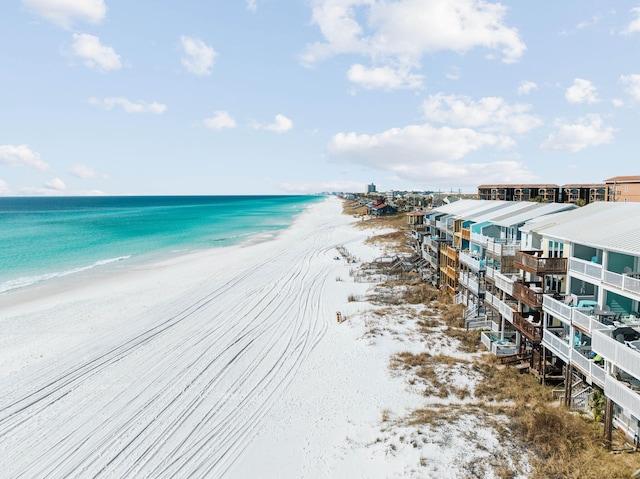 property view of water featuring a view of the beach