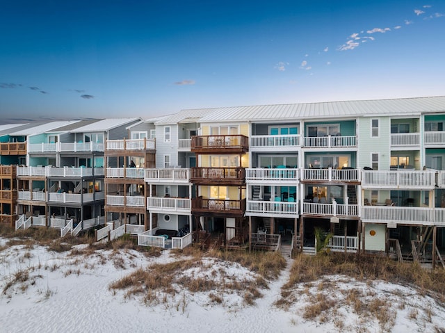 view of snow covered property