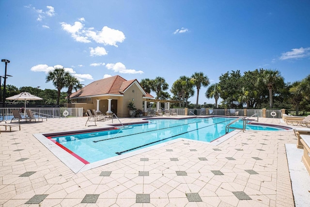 view of pool with a patio