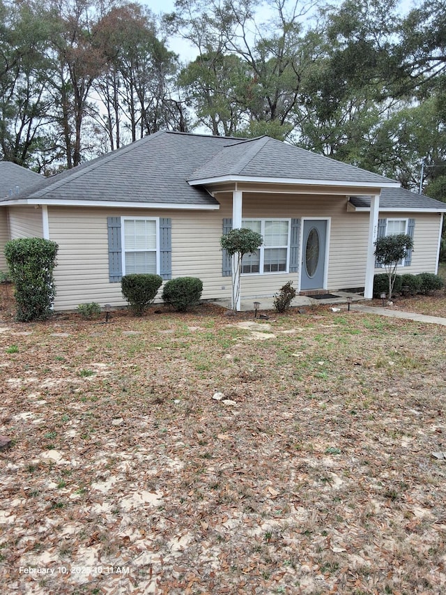 view of single story home