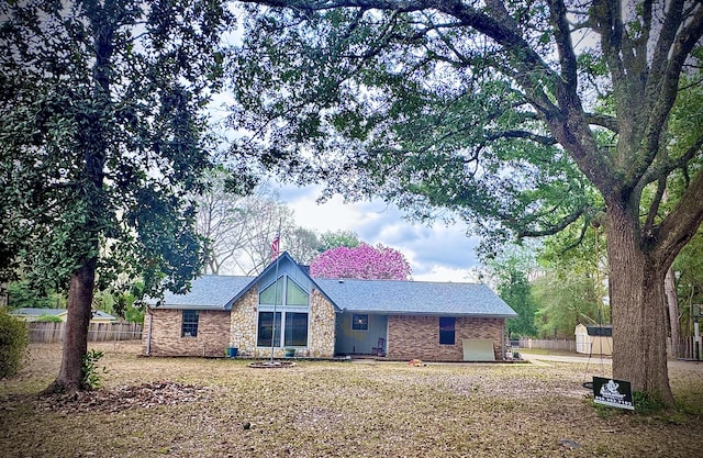 view of single story home