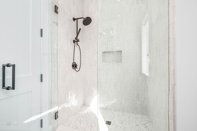 bathroom featuring walk in shower