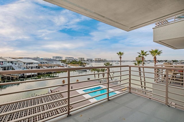 balcony with a water view