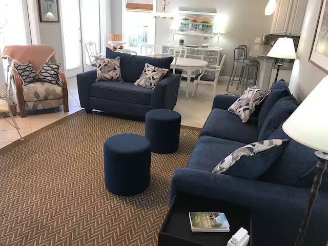 view of tiled living room