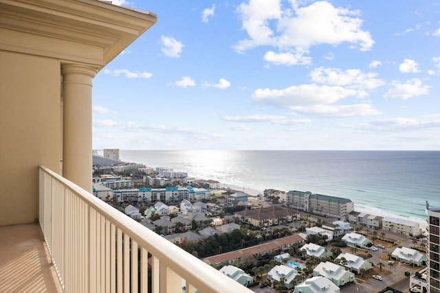 balcony with a water view