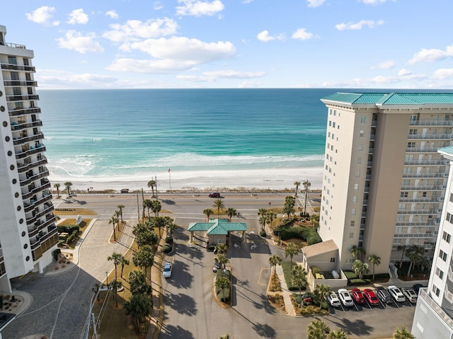 water view with a view of the beach