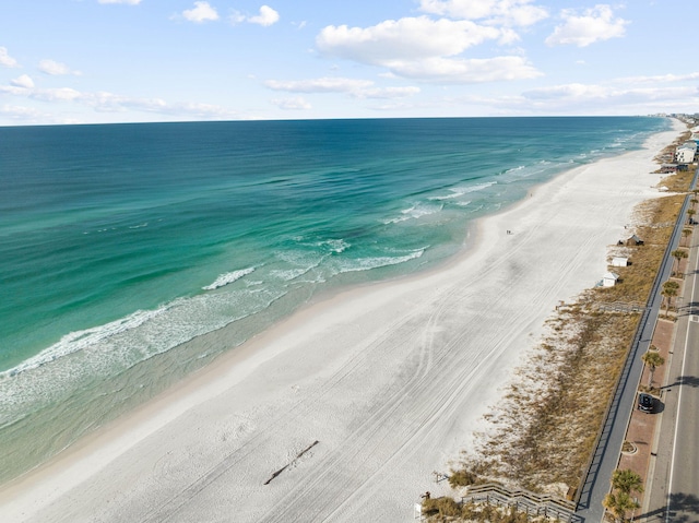 property view of water featuring a view of the beach