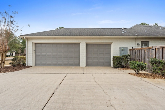 view of garage