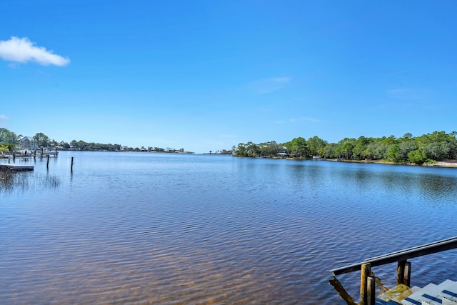 view of water feature featuring a dock