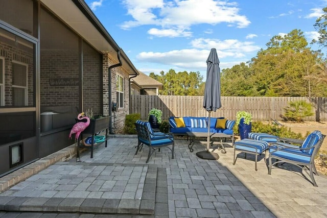 view of patio / terrace with an outdoor hangout area