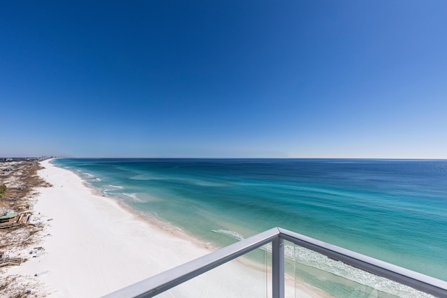 property view of water with a beach view