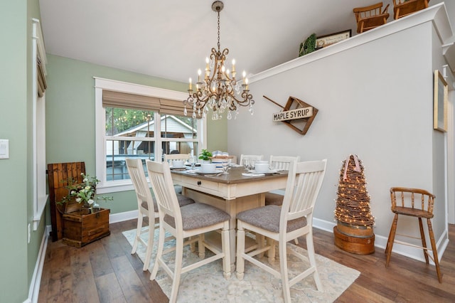 dining space featuring hardwood / wood-style floors