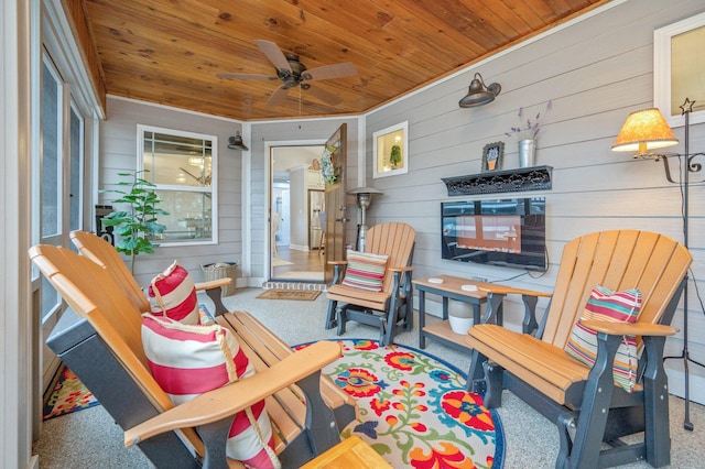 view of patio / terrace featuring ceiling fan