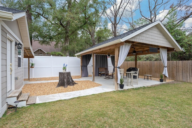 view of patio / terrace with a gazebo