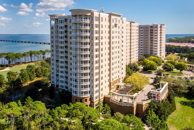 view of property with a water view