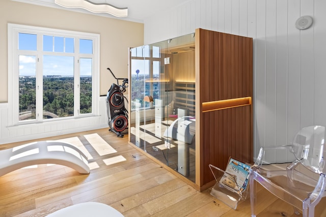 interior space featuring wood-type flooring