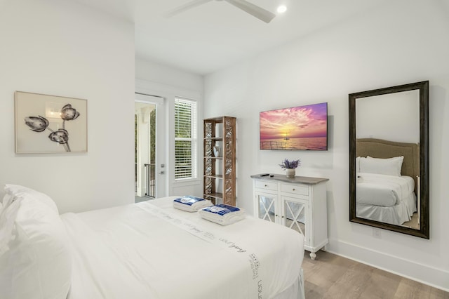 bedroom featuring light hardwood / wood-style floors