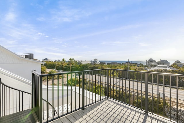 balcony with a water view