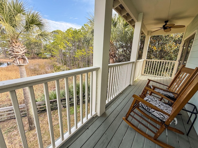 54 Rue Du Soleil, Santa Rosa Beach, FL 32459 - wooden deck featuring a ceiling fan