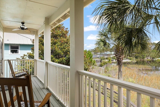 54 Rue Du Soleil, Santa Rosa Beach, FL 32459 - balcony featuring a ceiling fan