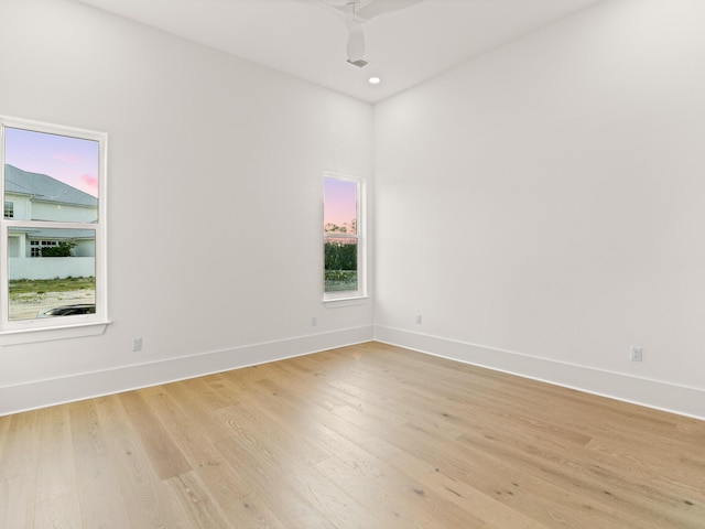 147 Quail Hollow Ct, Watersound, FL 32461 - spare room featuring light wood-style flooring, baseboards, a ceiling fan, and recessed lighting
