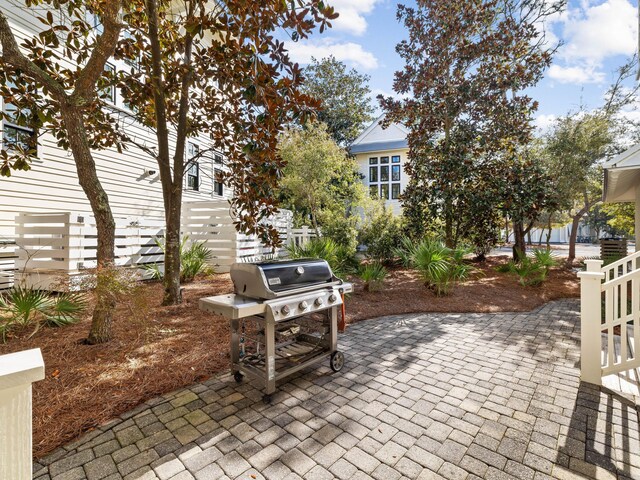 view of patio featuring area for grilling