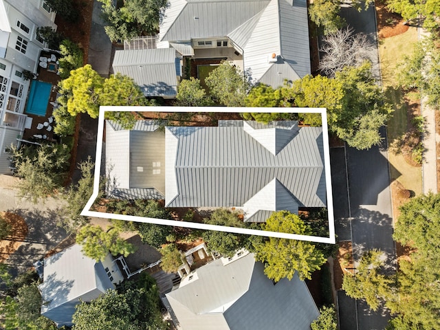 drone / aerial view with a residential view