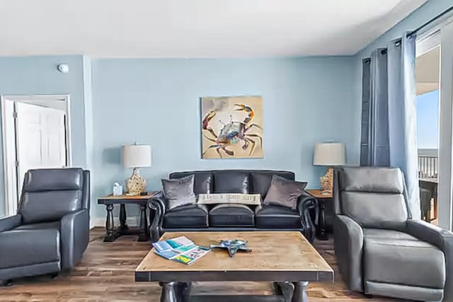 9860 S Thomas Dr Unit 921, Panama City Beach, FL 32408 - living area featuring wood finished floors
