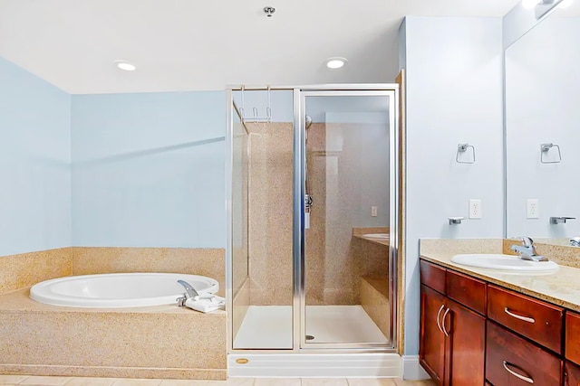 9860 S Thomas Dr Unit 921, Panama City Beach, FL 32408 - full bathroom featuring vanity, a shower stall, and a bath