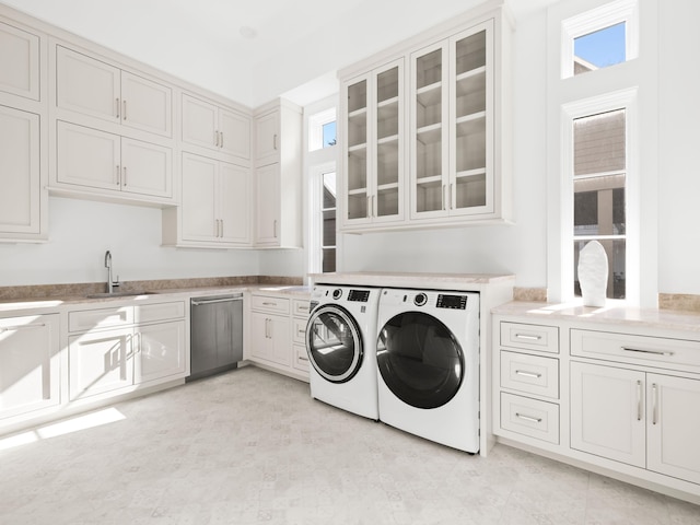 59 Arboleda Dr, Santa Rosa Beach, FL 32459 - clothes washing area featuring a sink and washing machine and dryer