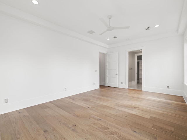 59 Arboleda Dr, Santa Rosa Beach, FL 32459 - unfurnished room featuring light wood finished floors, baseboards, a ceiling fan, and recessed lighting
