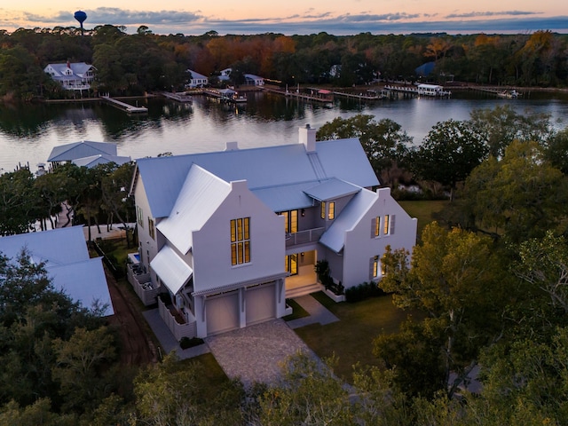 59 Arboleda Dr, Santa Rosa Beach, FL 32459 - aerial view at dusk with a water view