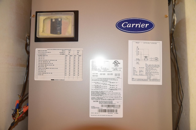 interior details with water heater