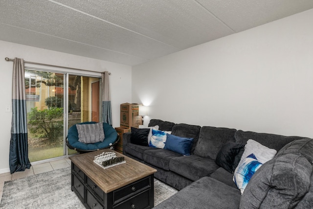 view of tiled living room