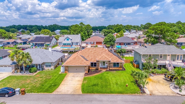 drone / aerial view featuring a residential view